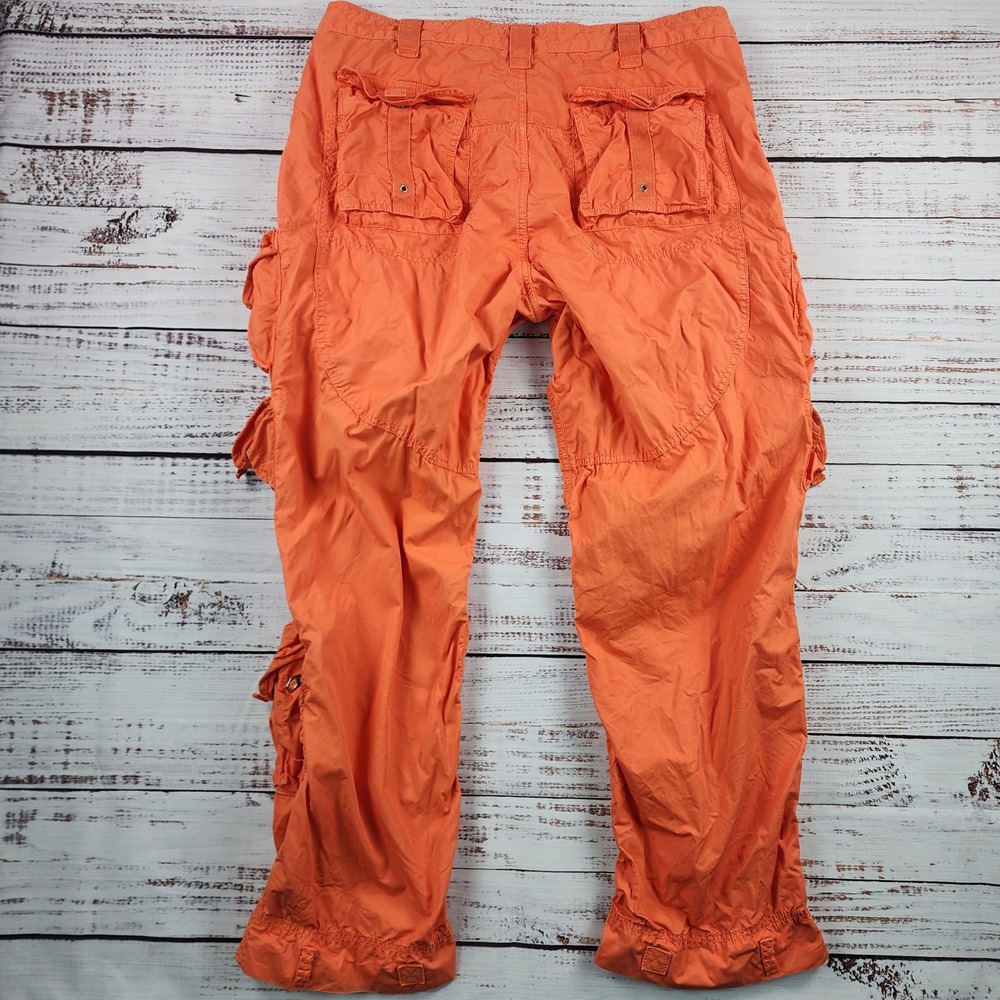 Polo Ralph Lauren Mens 40x32 Orange Paratrooper Tactical Flight Cargo Pants - Picture 2 of 6